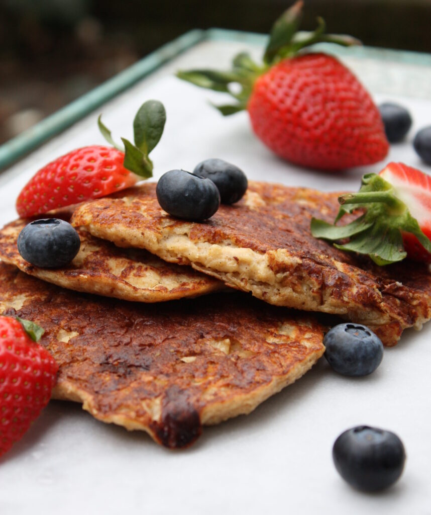 low fodmap pandekager med hytteost og banan